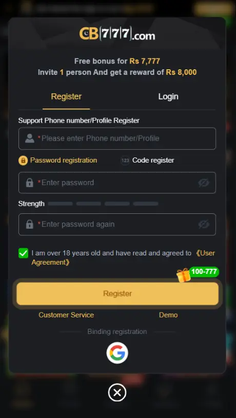 CB777 Game Login
