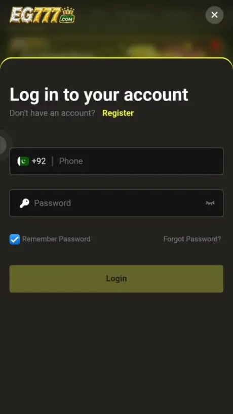 EG777 Game Login