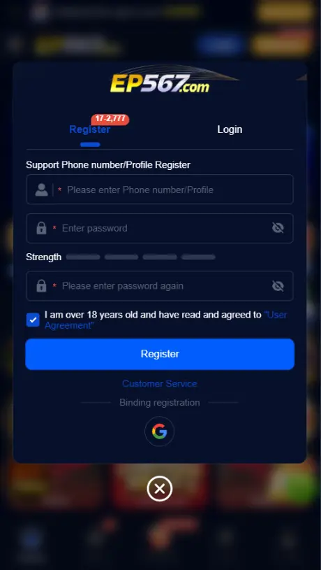 EP567 Game Login