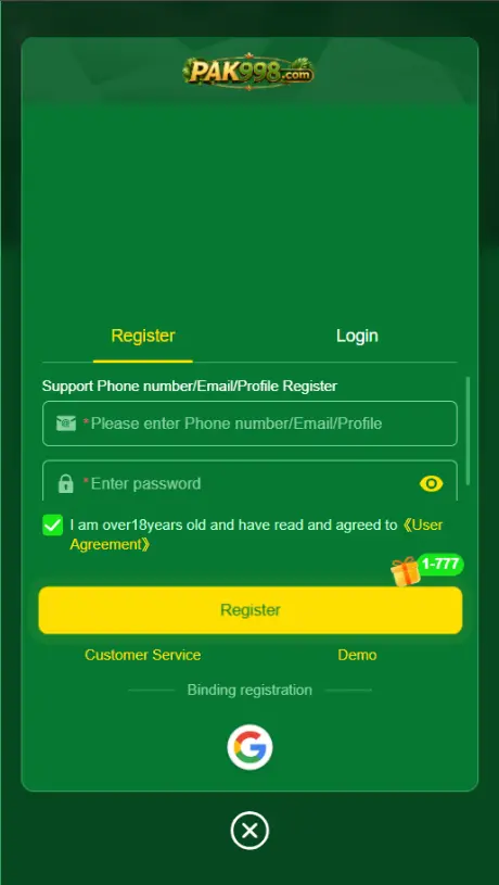 Pak998 Game Login